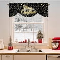 thumbnail image 2 of Merry Christmas Tie Up Valances Curtain, Black Gold Polka Dot Winter Snowflakes Adjustable Rod Pocket Short Window Treatment Tie Up Curtains Valances for Kitchen Living Room Bathroom 54x18 Inches, 2 of 9
