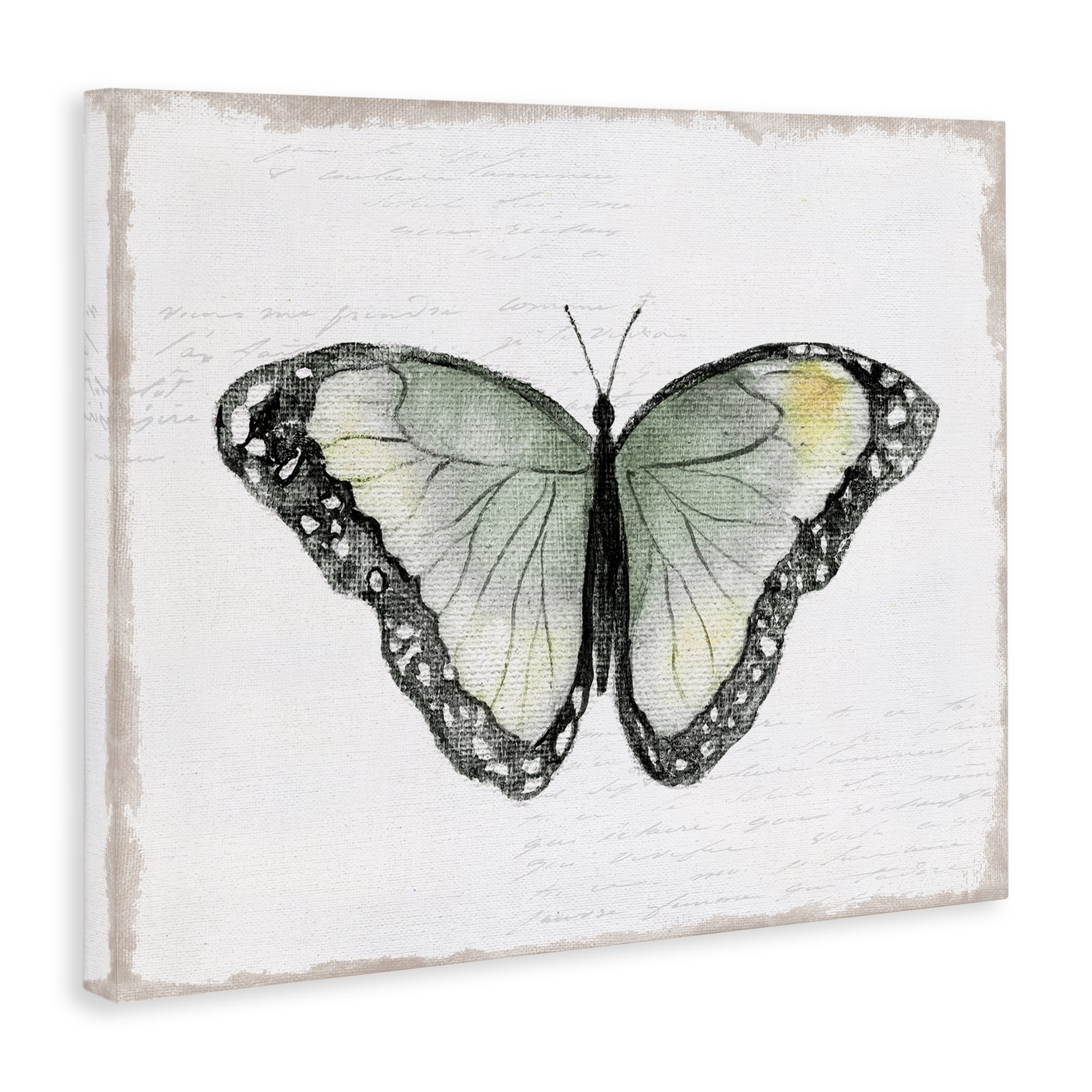 Stupell Industries Simple Butterfly Visage Animals Painting Wrapped Canvas Art Print Wall Art, 30 x 24