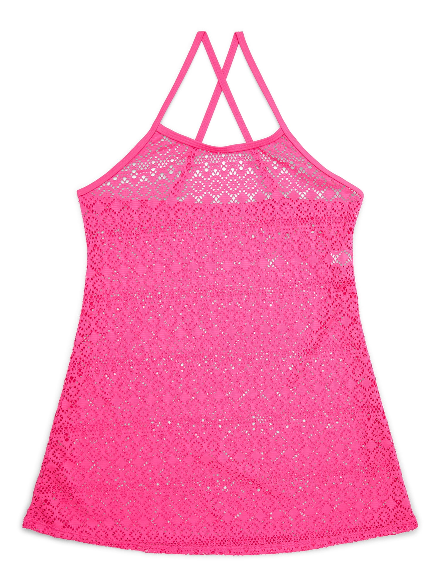 Wonder Nation Girls One-Piece Swimsuit and Cover Up Dress, 2-Piece, Sizes 4-18