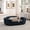 Dark Blue Foam, variant on LHSHID OVERSIZED Size Oval Semi-Enclosed Dog Sofa-Durable Linen Material,Button-Tufted Backrest,High-Center Low-Sides Support Plush Comfort-Dark Gray