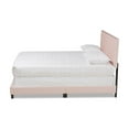 thumbnail image 3 of HomeStock Artisanal Attic Modern and Contemporary Glam Light Pink Velvet Fabric Upholstered Size Panel Bed, Modern Platform Bed for Bedrooms, Sturdy Construction Bed Frames for All Rooms, 3 of 5