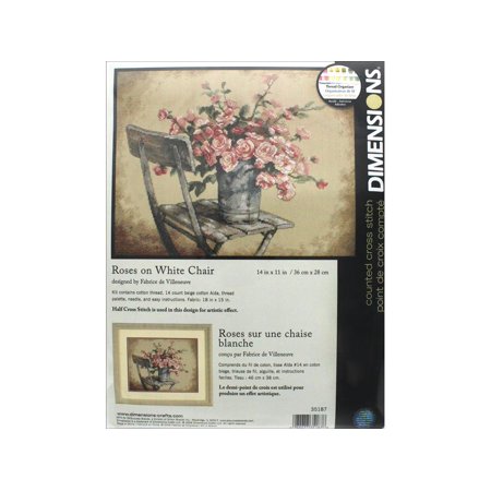 UPC: 0088677351878 | Dimensions Cross Stitch Kit 14×11 Roses/WhiteChair