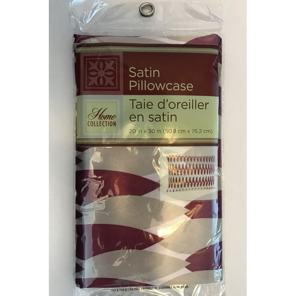 Satin Pillowcase for Hair and Skin, Standard / Queen size 20" x 30"  ( Burgundy & Gold colors )
