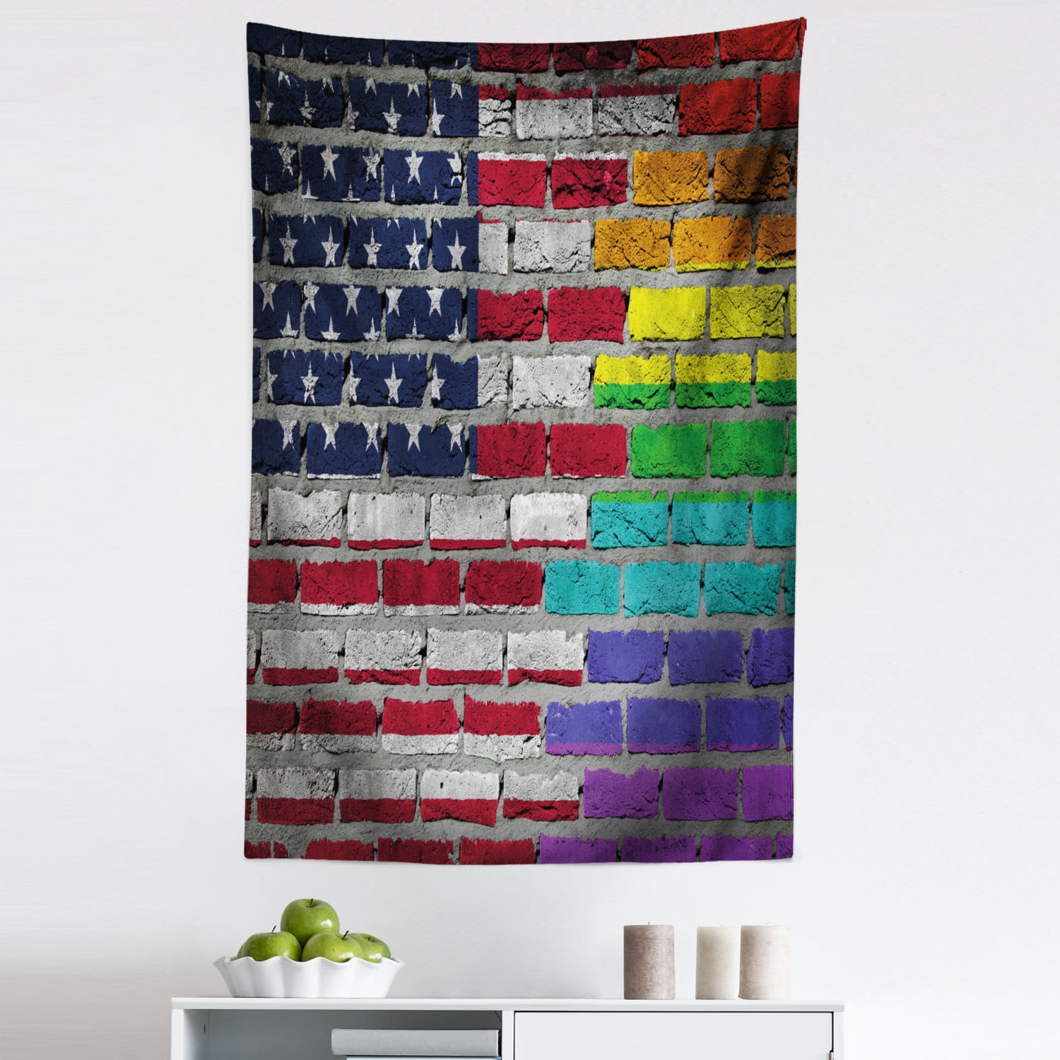 American Flag Tapestry Twin Tie Dye Wall Hanging USA Flag Boho Throw Wall Decor 