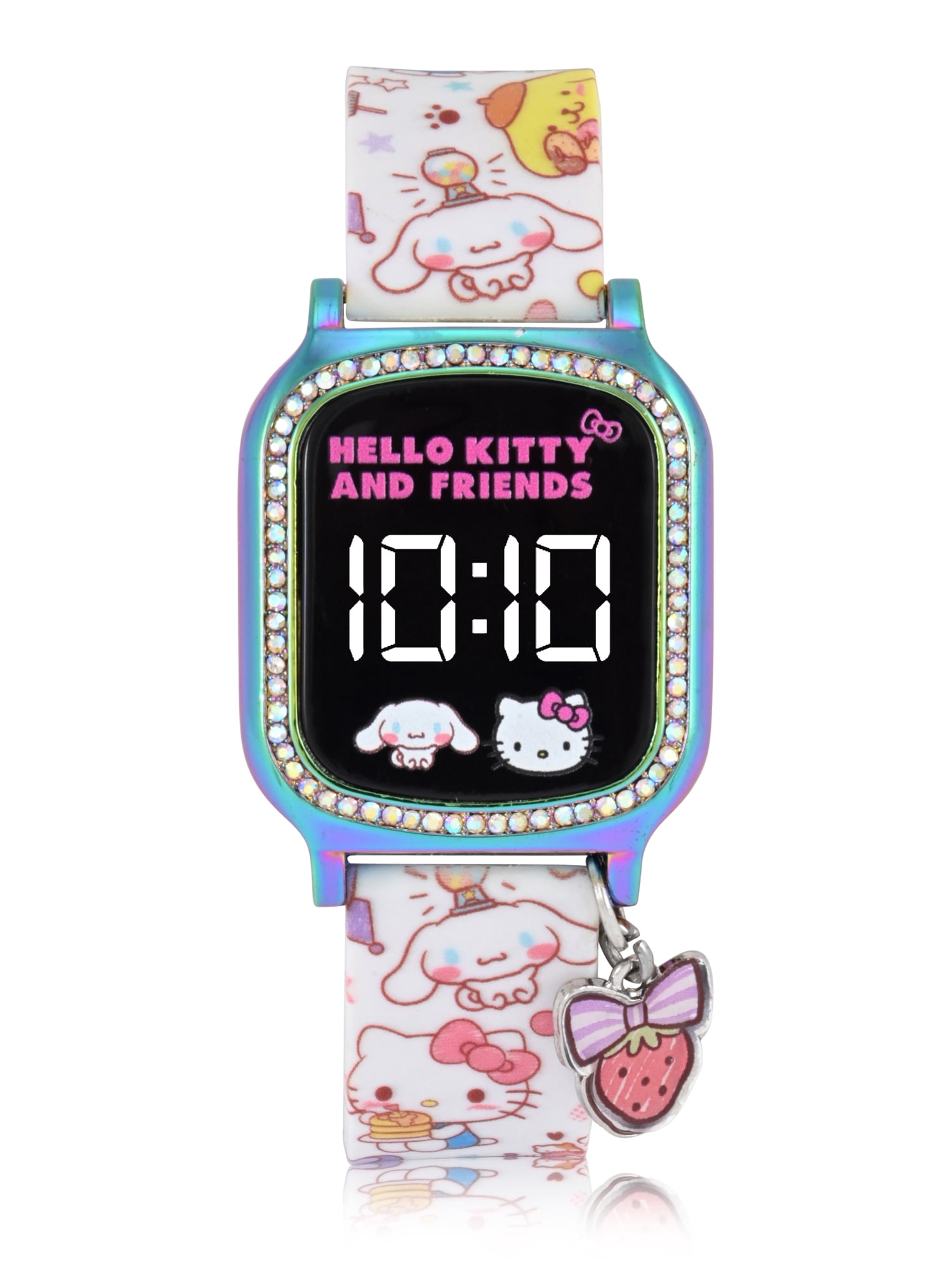 Hello Kitty and Friends Unisex Child Lavender LCD Watch with Charm, HKF4022WM