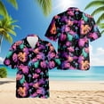 thumbnail image 2 of Netecom Tropical Neon Mushroom Hawaiian Shirt for Men, Fungi Lover Gifts, Botanical Button Down Summer Beach Shirts, 2 of 6