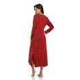thumbnail image 5 of ANLIQI Full Length Sleepwear for Women Wide V-Neck Sleep Shirt Casual Long Night Dress Soft Loungewear with Pockets(Wine Red,2XL), 5 of 6