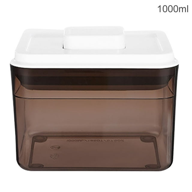 Food Sealed Storage Box Plastic Grain Jar with Storage Box Milk Powder Lid Snacks Milk Powder Airtight Container, 1000ml, Brown