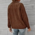 thumbnail image 3 of Stichou Women's Corduroy Blazer with Lapel Collar, Vintage Office Style, Button-Front Suit Jacket Coffee M, 3 of 3