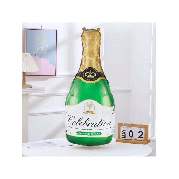 1pc Black Creative Champagne Bottle Shaped Aluminum Foil Balloon, Party Supplies, Festival Decoration, Birthday Party Supplies, Home Decoration, Scene