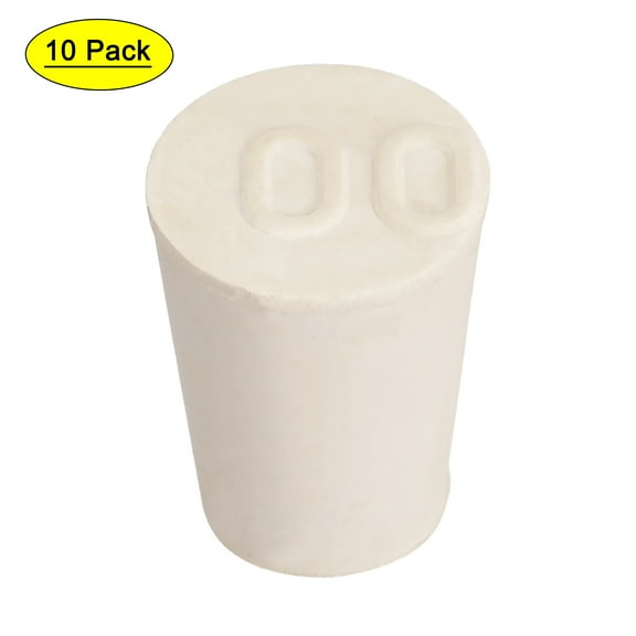 Unique Bargains Tapered Shaped Solid Rubber Stopper for Lab Tube Stopper 0.43" x 0.59" x 0.79" White 10 Pcs
