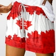 thumbnail image 2 of Shorts for Women Summer Canada Day Print Tie Waist Elastic Band Casual Beach Shorts with Pockets S-2XL, 2 of 5