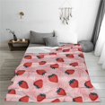 thumbnail image 5 of Pofeuu Strawberries Print Ultra-Soft Micro Fleece Blanket,for Bed Or Sofa,All Season Throw Blankets Flannel Blanket-, 5 of 7