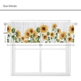 thumbnail image 3 of Yellow Sunflower Valance Farmhouse Kitchen Curtains Valance Rustic Country Floral Wooden Plank Flower Window Treatment Drapes for Bathroom Bedroom Living Room Home Decor 1 Panel (55x18 Inch), 3 of 5