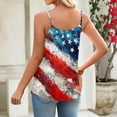 thumbnail image 5 of 4th Of July Outfits for Women Patriotic Print Spaghetti Strap Sleeveless Square Neck Vest Celebration Lightweight Summer Daily Wear Tees,XL,#01 Sky Blue, 5 of 5
