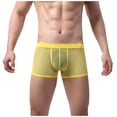 thumbnail image 1 of Gibobby Lenceria mujer sexy Malla deportiva cintura transpirable Sexy ocio hombres ropa interior media ropa interior hombres íntimos(Amarillo G), 1 of 5