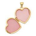 thumbnail image 4 of 14k Yellow Gold Polished Holds 2 photos Sentiment on back Scrolled Love You Always Heart Locket 24x18.75mm Wide-Locket N, 4 of 5