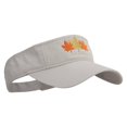 thumbnail image 4 of Autumn Leaves Embroidered Pro Style Cotton Twill Washed Visor - Stone OSFM, 4 of 5