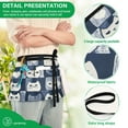 thumbnail image 4 of Yayeee Waist Apron with Pockets for Cooking Waterproof Half Server Aprons, Blue Cats and Hearts, 4 of 7
