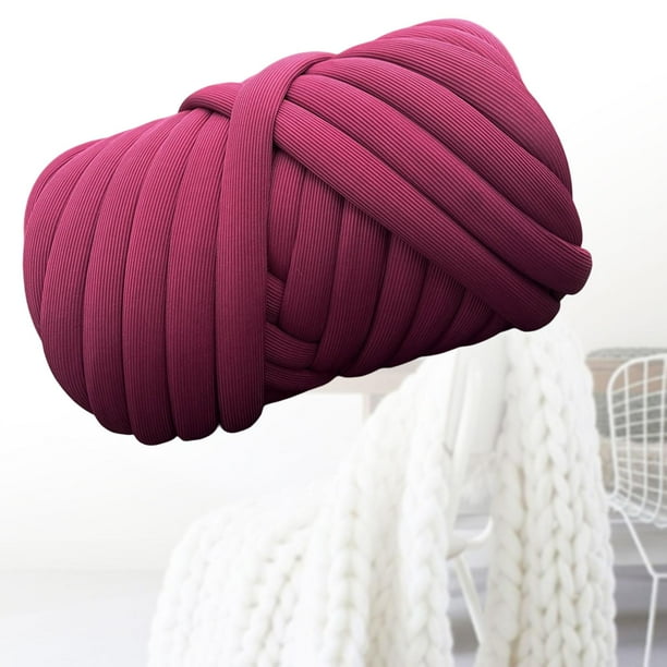 Cotton Polyester Chunky Yarn Tube Giant Yarn for Rug Making Blanket Handbag Dark