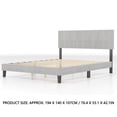 thumbnail image 5 of bedroom Bed Frame Full Size Bed Frame With Linen Headboard And Metal Legs Solid Wood Slats Mattress Platform For Bedroom Beige, 5 of 6