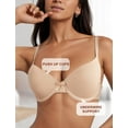 thumbnail image 3 of Aivtalk Womens Bras Full Coverage T-Shirt Bra Underwire One Fab Fit Push Up Lingerie Dreamwire Lingerie Lightly Lined Cups up to H Smoothing Comfort Plus Size Bra Nude 75B, 3 of 7