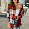 thumbnail image 4 of Vedolay Women's Plus Size Oversized Button Down Shirt Fall Outfits Streetwear Trendy Coat ,XL, 4 of 5