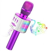 Microphone for Kids, Tecboss Wireless Bluetooth Karaoke Microphone with LED Lights MP3 Players, Christmas Gift Toys for Girls Boys Adults All Age