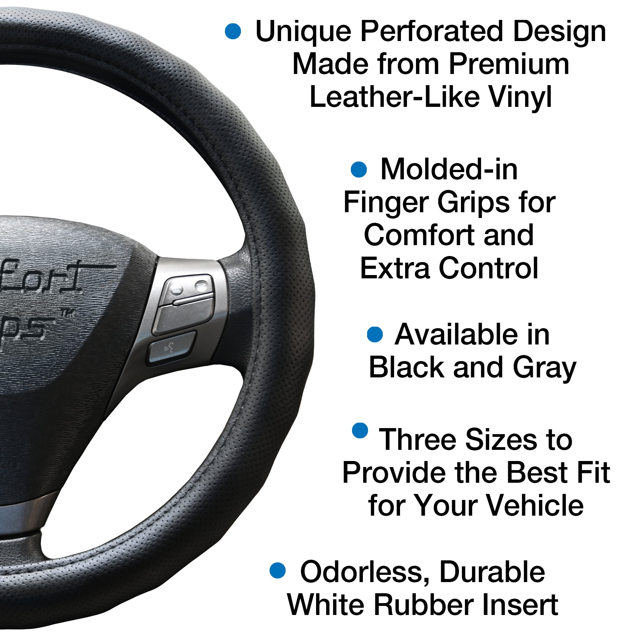 Comfort Grips Steering Wheel Cover - Racing Grip Medium (14.5 - 15.4) Black
