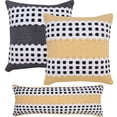 thumbnail image 3 of LR Home Metropolitan Woven Dash Grid Striped Throw Pillow, 3 of 10