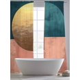 thumbnail image 5 of Boho Sheer Curtains 84 Inch Length 2 Panels Set, Modern Abstract Gold Teal Geometric Art Voile Window Treatment Rod Pocket Curtains Sheers Drapes for Bedroom/Living Room/Kitchen 52"x84"x2, 5 of 7