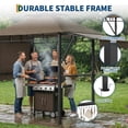 thumbnail image 7 of Heavy Duty Grill Gazebo with Double-Tiered Canopy, Side Shelves, LED Lights, Hooks & Bottle Opener for Patio, Backyard & Garden, 7 of 7
