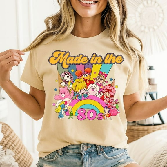 Made In The 80s Birthday Shirt, 80s Party Rainbow Shirt, Men's And Women's Graphic Tee 100% Cotton by TBun, Full Sizes S-5XL