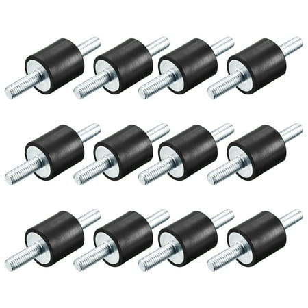 

M8x23mm Rubber Mounts 12 Pack Anti Isolator Studs Shock Absorber Male 25x25mm