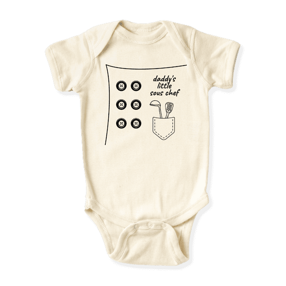 Daddy's Little Sous Chef Baby Bodysuit, Newborn Outfit, Baby Clothes, Gift for Children 6-9m Natural
