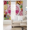 thumbnail image 2 of Sweet Shop Words Kitchen Curtains Candyland Colorful Lollipop Potatoes Cafe Short Curtains for Bathroom Blackout Window Curtain Grommet Small Window Treatment Drapes for Bedroom Living Room 52"x45"x2, 2 of 9