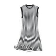 thumbnail image 2 of LYEAA Striped Sleep Dress Womens Sleeveless Plus Size Cozy Summer Long Night Gowns Chemise Crew Neck Loose Casual Soft Pajamas Sleepwear Loungewear Fashion Elegant Women's Nightdress Black L, 2 of 3