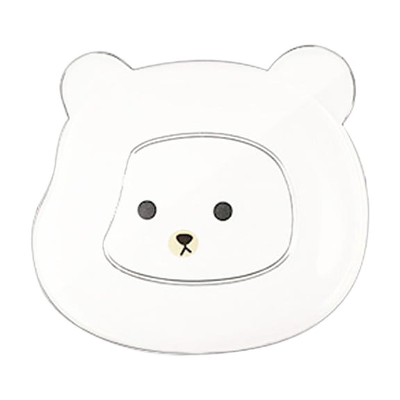 Nkmbld 8Pcs Reusable Lightweight Teddy Bear Dessert Plate Durable Household Dining Table Spit Bones Plates Suitable for Restaurant Kitchen and Camping, White