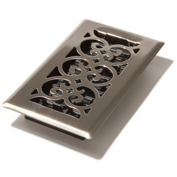Rejillas decorativas Floor Register SPH408-NKL, 10 x 20 cm, níquel cepillado