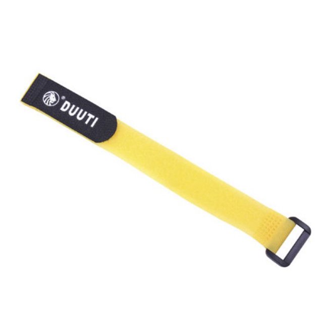 Paquete duuti de 5 nylon sujetador de 25 cm de correa de hebilla inversa juego de cinturón de fijación de la bicicleta portátil haz una correa pegajosa amarillo Inevent OD003247-02