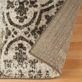 thumbnail image 3 of 4' X 6' Ivory Light Blue Damask Distressed Stain Resistant Area Rug, 3 of 4