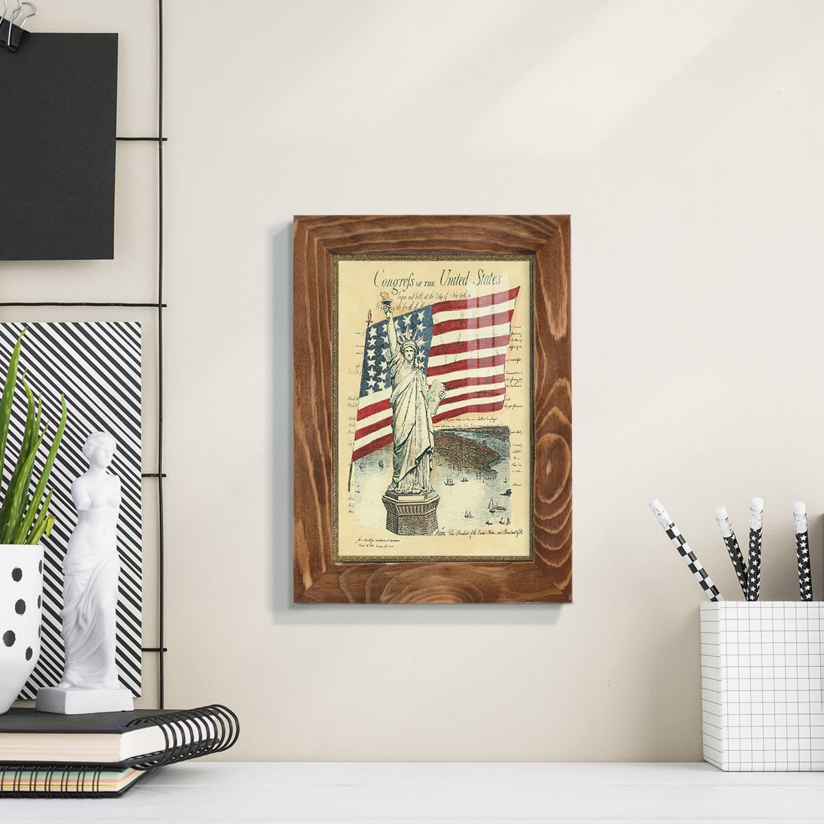 USE D # Proud To Be An American I -Framed Print w/glass-Walnut