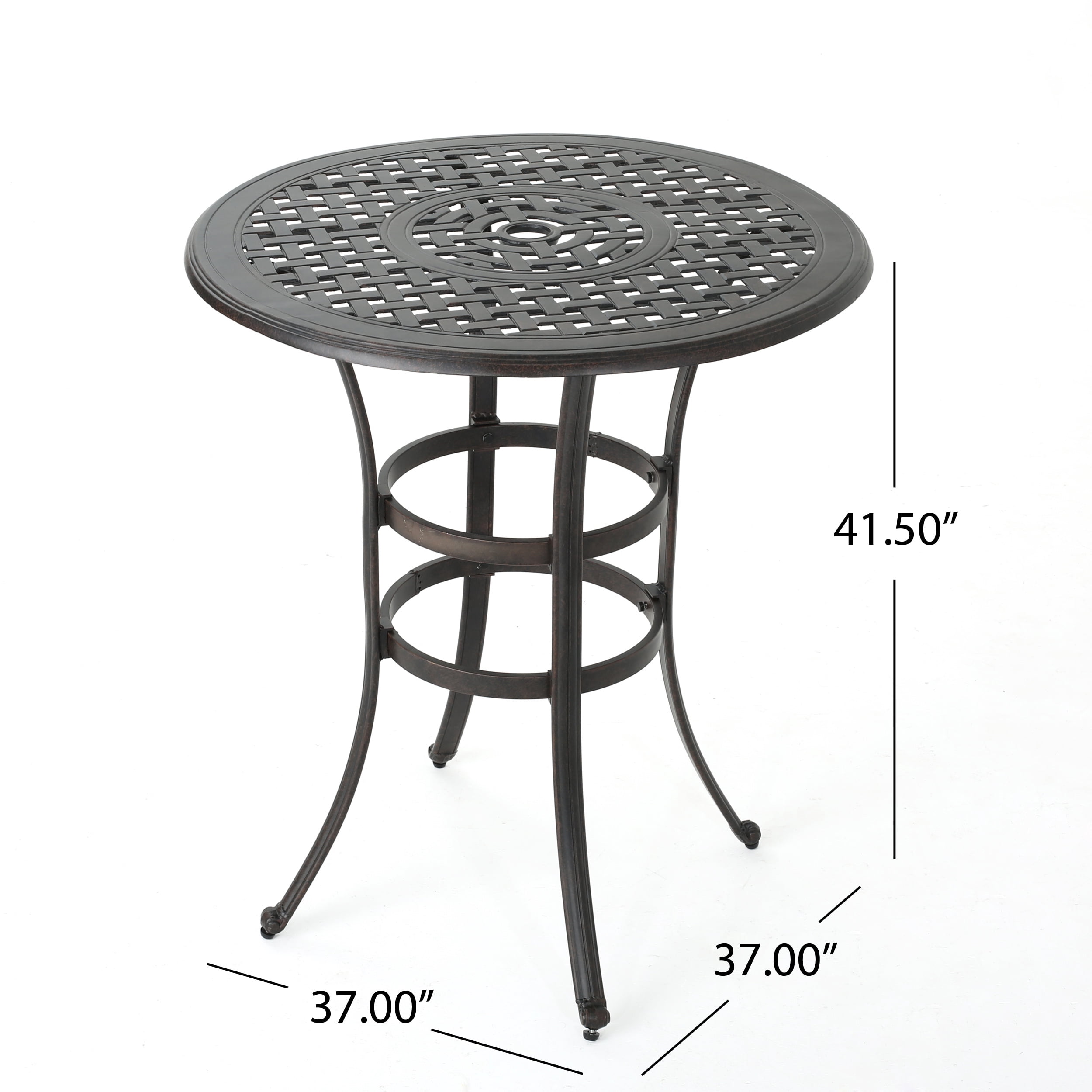 Bar Table, Outdoor Cast Aluminium Table for Patio Garden Deck, Bronze