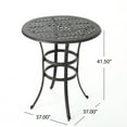 thumbnail image 2 of GDF Studio Fonzo Outdoor Cast Aluminum Round Bar Table, Bronze, 2 of 5