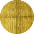 thumbnail image 1 of Ahgly Company Machine Washable Indoor Round Abstract Yellow Modern Area Rugs, 6' Round, 1 of 4