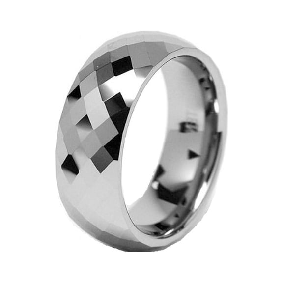 iJewelry2 Diamond Cuts Faceted Tungsten Carbide Wedding Ring Band