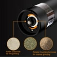 thumbnail image 5 of Tssuoun Automatic Electric Pepper Grinder Rechargeable Stainless Plastic Mill with LED Light 6 Modes Grinding Tools Accessories Black, 5 of 9