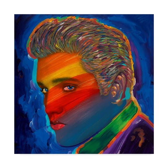 Trademark Fine Art 'Elvis Rainbow' Canvas Art by Howie Green