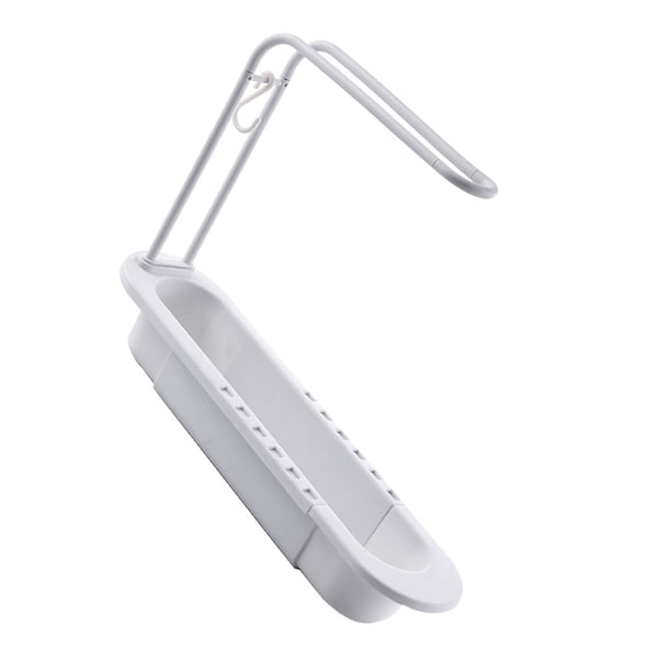 Monstrate Soporte de almacenamiento de esponja Cepillo de plástico Organizador de drenaje Fregadero de cocina ajustable Organizadores de utensilios de cocina Blanco Monstrate HA004367-01