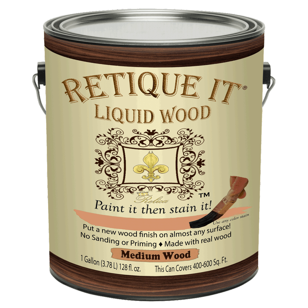 Retique It Liquid Wood Medium Wood Gallon (128oz) Paint It Then